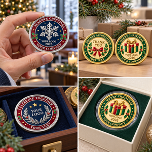 Monedas de Desafío Personalizadas para Navidad con Diseños de Regalos y Copos de Nieve para Regalos al por Mayor OEM ODM - Product Image 2