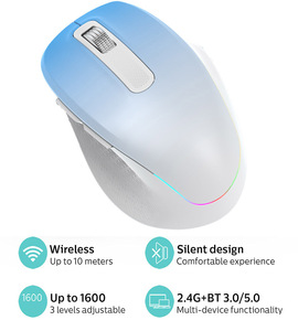 Ergonomic RGB Backlit Optical <b>mouse</b> Sensor Right-Handed Rechargeable Wireless <b>Mouse</b> 2.4G/BT Compatibility for Computer Stock - Product Image 4