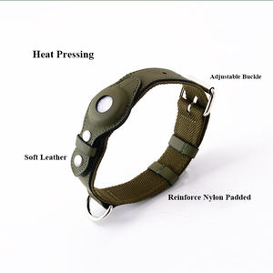 Niedriger Preis Katzen halsband Farben Benutzer definiertes Haustier halsband aus weichem Leder für mittelgroße Hunde halsband mit Air Tag Holder - Product Image 3