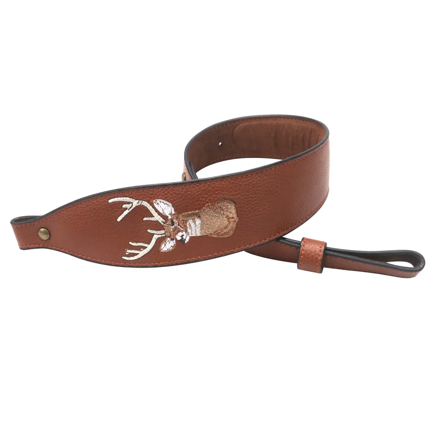 HIBO Tourbon Genuine Leather Gun Sling With embroidery deer High quality shoulder strap holster