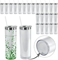 Nouvelle conception, gobelet droit à sublimation de 20 oz, en acier inoxydable à double paroi, gobelet globe à neige avec trou pré-percé et bouchon