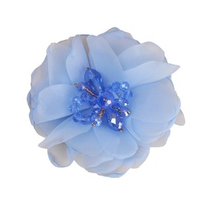 Chiffon Rhinestone Flower Applique 8Cm Flatback For Hair Clothing <b>Shoes</b> Bags <b>Decoration</b> - Product Image 5