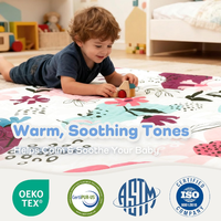 Tapis de jeu pour bébé en mousse épaisse et douce, imprimé floral en coton, de haute qualité, matelassé, lavable et amovible – Fournisseur d'usine
