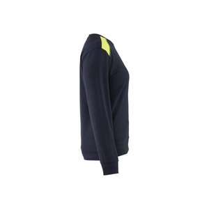 BLAKLADER - 340811588633M Sweat femme Bleu marine foncé/Jaune-EAN 7330509889893 WORK HOODIES - Product Image 4