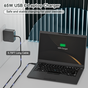 Adaptador de CA Portátil USB C de 65 W, <span class=keywords><strong>Cable</strong></span> Largo de 5.75 Pies para MacBook, Dell, HP, <span class=keywords><strong>Lenovo</strong></span>, Asus, <span class=keywords><strong>Cargador</strong></span> Universal para Portátil con Enchufe para Reino Unido, Estados Unidos, UE y Australia - Product Image 2