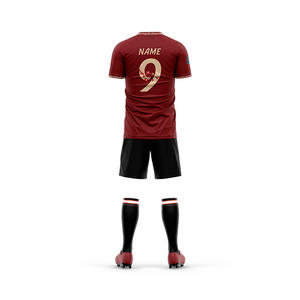 Özel Tasarım Dar Kesim Hızlı Kuruyan Polyester Retro Futbol Forması Futbol Üniforması Tam Set Futbol Kiti - Product Image 2