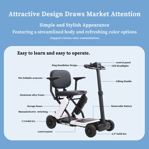 Nouveau Scooter Électrique Pliable Léger 2026 avec Moteur 180W et 4 Roues, Scooter de Mobilité avec Panier pour <span class=keywords><strong>Personnes</strong></span> <span class=keywords><strong>Âgées</strong></span> et Adultes - Product Image 6