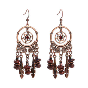 Pendientes de Aro Bohemios para Mujer, Diseño de Atrapasueños, Hechos a Mano, Geométricos, Colgantes - Product Image 5