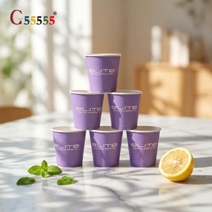 Riciclabile biodegradabile artigianato impermeabile tazze di <span class=keywords><strong>carta</strong></span> con Logo personalizzato coperchio per uso alimentare per Espresso stampa a caldo - Product Image 1
