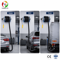 Système d'extraction des gaz d'échappement de véhicules motorisés certifié CE, télécommandé, avec enrouleur de tuyau robuste pour garage et usine