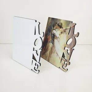 紫外印花木质相框升华空白爱情图片婚礼和情人节礼物带支架 - Product Image 1