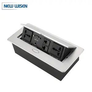 Table Connectivity Box Multimedia Tabletop Hidden Pop Up Socket Outlet/pop Up Socket Box With 3.5 Audio