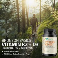 Comprimés de Vitamines D3 K2 MK7 2-en-1 Sans OGM, Sans Gluten, Sans Soja – Complément Multivitaminé Quotidien – Prise en Charge OEM Personnalisée Flexible