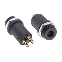 Connecteur de panneau jack stéréo femelle 3,5 mm 4 canaux, montage en panneau, prise audio vidéo verticale, plaqué or, haute qualité PJ-31640