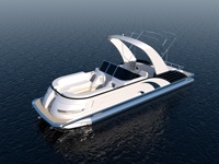 Bateau ponton chinois à deux étages, luxe haut de gamme, sport, tritoon, fibre de verre, pêche, fête, bateau ponton en aluminium avec toboggan
