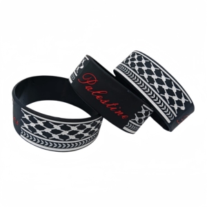 Braccialetto Personalizzato Palestina 25mm con Stampa a Rilievo, Braccialetto Keffiyeh Palestinese, Braccialetti in Silicone - Product Image 3