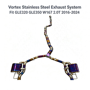 Sistema de Escape de Alto Rendimiento Vortex Quad Color con Válvulas en la Punta, Compatible con Benz GT50 E53 AMG, Color Titanio Quemado, Sistema Completo Catback - Product Image 1