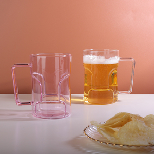 Bicchiere da Birra in Vetro Borosilicato da 16oz con Logo Personalizzato, Decalcomania, Trasparente, per <span class=keywords><strong>Birre</strong></span> <span class=keywords><strong>Artigianali</strong></span>, <span class=keywords><strong>Regalo</strong></span> Aziendale Sostenibile con Manico - Product Image 4