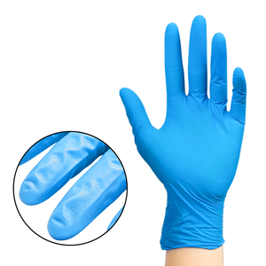 Gants d'examen en nitrile jetables de haute qualité, sans poudre, sans latex, bleus, 4 mil, pour hôpital - Product Image 3