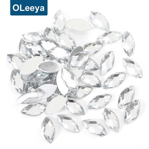 Strass acryliques non thermocollants 7x15mm en forme d'œil de cheval pour nail art et accessoires vestimentaires, vente en gros - Product Image 5
