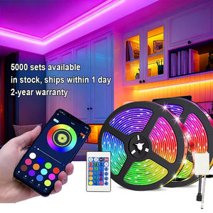 Tira de Luces <span class=keywords><strong>LED</strong></span> RGB Flexible QM16.4FT 5M 60Leds/metro 12V 5050, Control Remoto de Aluminio, Iluminación Trasera para TV de Dormitorio, Navidad - Product Image 2
