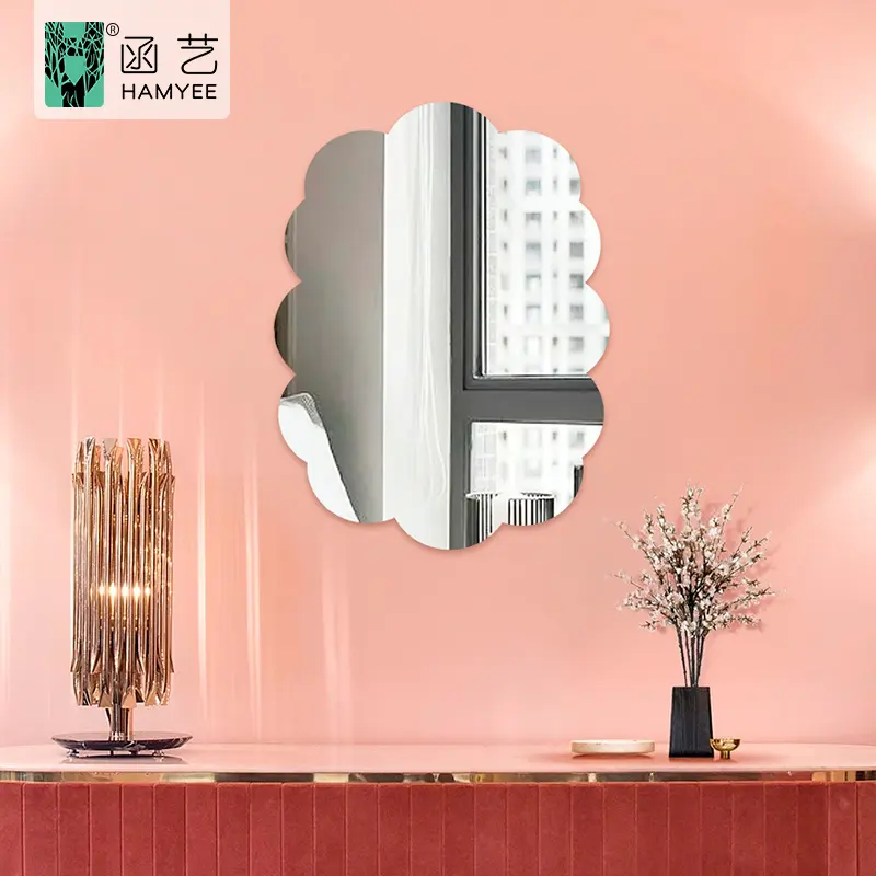 China wholesale custom eco-friendly acrylic mirror setting wall sticker decal hexagon wall sticker mirror