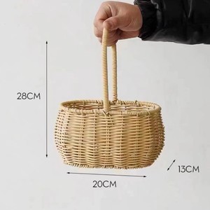 Ren Mộc Mạc Giỏ Hoa Cho Trang Trí Nội Thất Treo Gỗ Mây Wicker Giỏ Với Tre Lưu Trữ Giỏ - Product Image 4