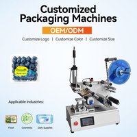 Machine d'étiquetage semi-automatique à écran tactile pour surfaces planes, idéale pour les boîtes de conserve, les boîtes carrées et les bouteilles rondes de jus ou de lait
