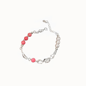 Yinruitai S925 Sterling Silver Coral <b>Beaded</b> <b>Bracelet</b> For Women Gift Jewelry - Product Image 5