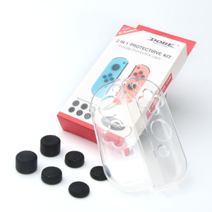 RALAN für Joycon Griffs Soft TPU Hülle Schalter 2 in 1 klare NS Abdeckung mit 6 Stück schwarzen Griffen - Product Image 5