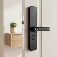 Serrure Intelligente Intérieure Haute Sécurité à Empreinte Digitale WiFi Tuya, Verrou Électronique à Code Tactile pour Porte en Bois de Maison, Chambre ou Bureau