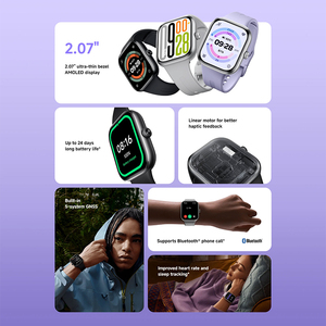 Montre connectée Xiaomi Redmi Watch 5 avec écran AMOLED rectangulaire tactile, tracker d'activité unisexe avec GPS et moniteur de fréquence cardiaque - Product Image 4