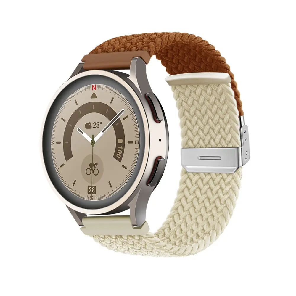 Zweifarbige Smart Watch Elastic Braided Solo Nylon gewebtes Strick armband für Samsung Uhren armband