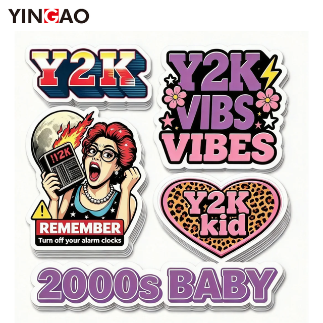 2000s Y2K Aesthetic StickerS Custom Die Cut Sticker Waterproof Vinyl Retro Pop Art Decals for Phone Case Laptop Notebook