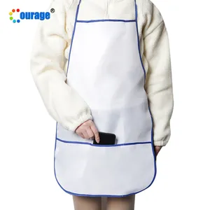 Tablier de cuisine à Sublimation, facile à laver, impression vierge, Logo personnalisé avec poches, WQ-02