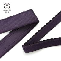 Bande élastique en nylon et élasthanne à bord picoté, couleur personnalisée, haute élasticité, pour soutien-gorge, lingerie, maillots de bain 50