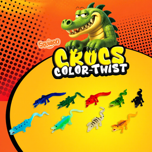 Jouet à presser en TPR de style crocodile miniature, créatif, changeant de couleur et lumineux dans le noir, jouet crocodile extensible coloré - Product Image 1