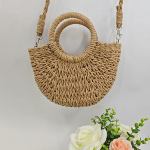 Borsa da spiaggia lavorata <span class=keywords><strong>a</strong></span> <span class=keywords><strong>mano</strong></span> di design da donna alla moda estiva in tinta unita borsa da spiaggia resistente chiusura aperta per la primavera autunnale - Product Image 4