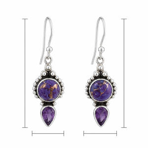 Orecchini turchesi viola, gioielli retrò da donna, idee regalo - Product Image 5