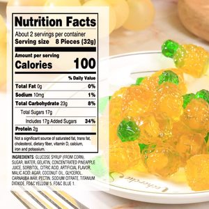 맛있는 과일 모양 젤리 파인애플 껍질 사탕 과일 맛이 나는 매력적인 병 포장 - Product Image 6