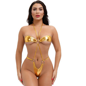 Traje de Baño Bikini Triángulo Mini Sexy Europeo para Mujer 2026 con Cuello Halter Ajustado y Conjunto de Lencería - Product Image 2