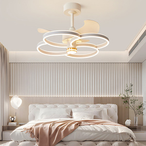 โคมไฟพัดลมเพดานรูปกลีบ110 220ตกแต่งสไตล์นอร์ดิกที่ทันสมัยพร้อมรีโมทควบคุมไฟ LED - Product Image 2