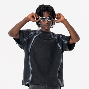 WSJL2025 All-Match Hip Hop Nueva Camiseta de manga corta con cuello redondo de gran tamaño 100% algodón Primavera Verano Impresión digital Patrón de letras - Product Image 1