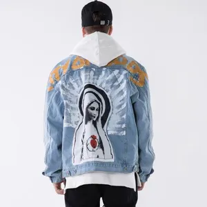 Chinese Clothing Factory With Design Team High Quality Custom Men Jean Jacket Hoodies