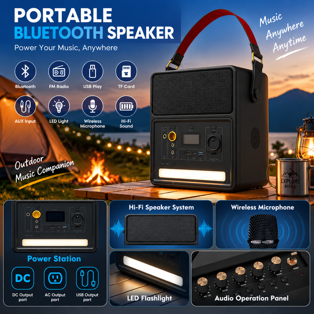 Power 800W Blue Tooth Outdoor Usage Party Karaoke Speaker Microphone Wireless High Frequency Loud Outdoor Power Supply Speaker
