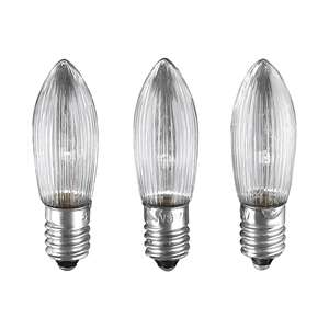 Hellum Ersatzkerze für Stimmungsleuchter 7fla. 34V/3W E10 Klar 3Stück - Product Image 1