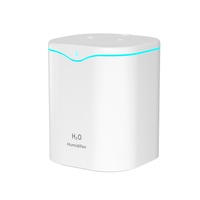 Humidificateur d'ambiance transfrontalier à grande capacité, volume de brume élevé 2L, en plastique, alimenté par USB, faible bruit, avec lumière d'ambiance, pour la maison, la chambre et le bureau