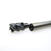 Têtes de fraisage interchangeables pour fraises à queue, M8 M10 M12 M16, à filetage carré et à rayon, en carbure, pour CNC, revêtement G12, OEM, 4 cannelures