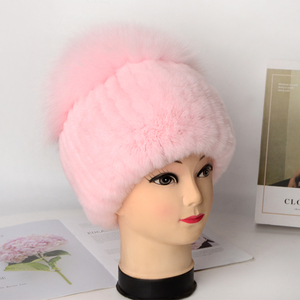 Chapeau en fourrure de renard et de lapin Rex véritable pour femmes, broderie à la main, hiver, extérieur, adultes - Product Image 6