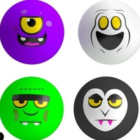 Produit phare transfrontalier : Ensemble de 4 jouets anti-stress Fidget Squishy en caoutchouc en forme de doigt, thème Halloween Maison Hantée